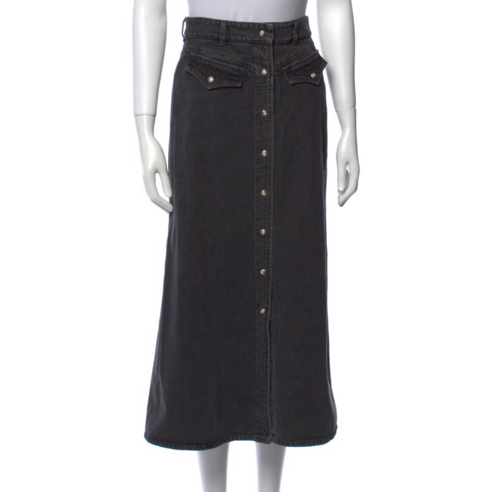 Nanushka grey denim midi skirt size S